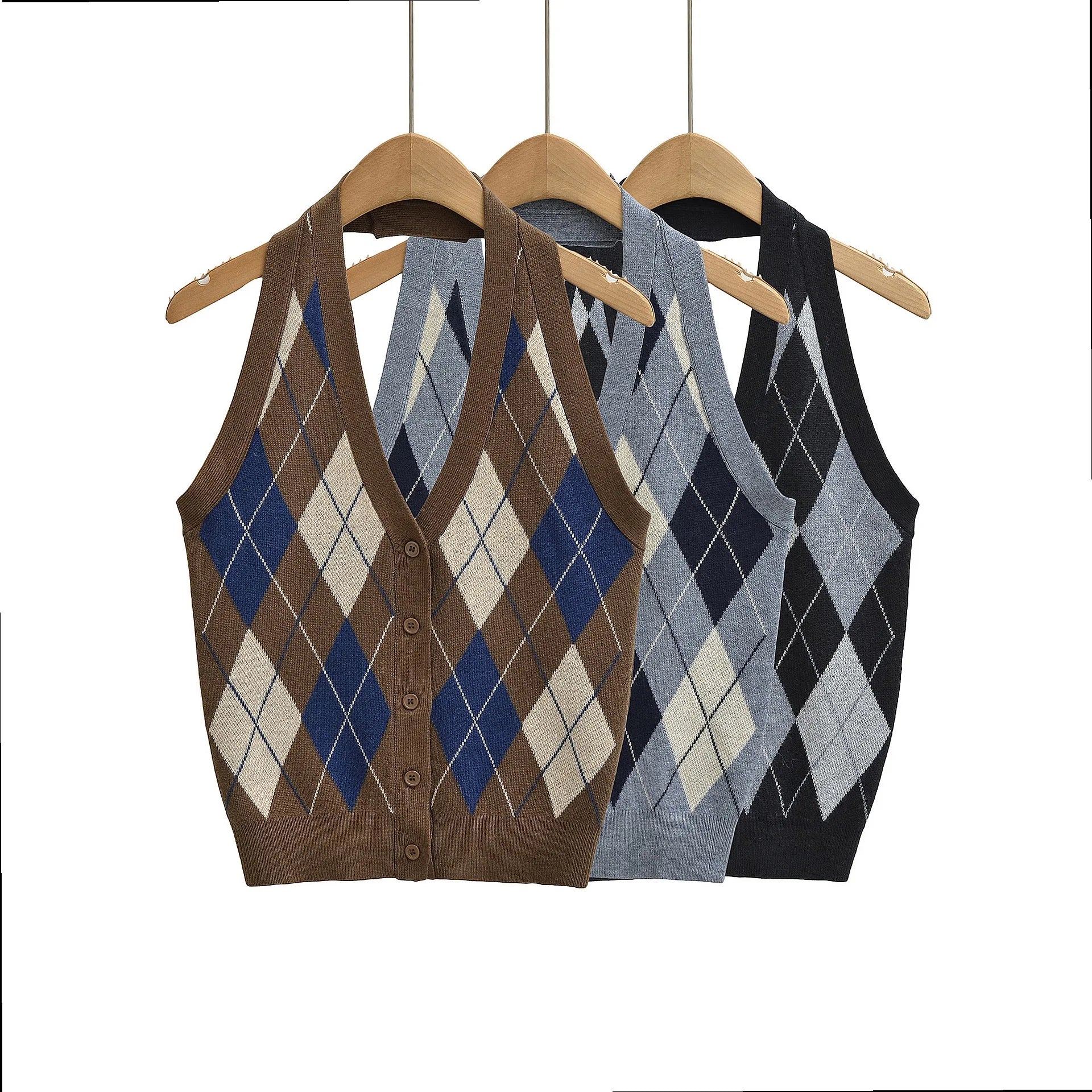 LIZAKOSHT  -  Women's Knit Vest Halter Backless V Neck Tank Top Slimming Color Block Vest Tops