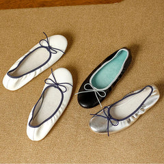 LIZAKOSHT  -  Cosy Soft PU Leather Round Toe Flat Heels Woman Sandals Fashion Butterfly-kont Daily Dress Casual Shoes