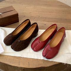 LIZAKOSHT  -  Spring Summer Clip Toe Women Pumps High Quality Cosy Soft Leather Round Low Heels Dress Party Mules Shoes