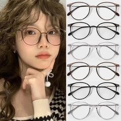 LIZAKOSHT  -  Retro Anti Blue Light Glasses Women Men Round Frame Computer Reading Eyewear Vintage Oversized Optical Spectacle Eyeglass