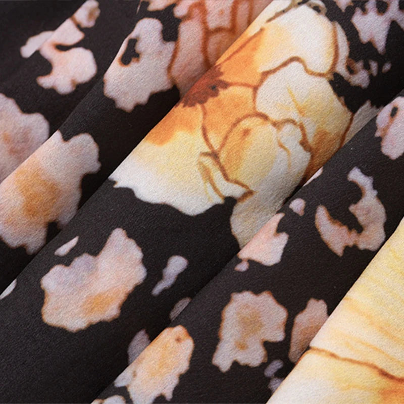 LIZAKOSHT  -  Vintage Romantic Floral Suspender Dresses Holiday Charming Sleeveless Backless Lace-up Hollow Bodycon Pleated Maxi Sundress