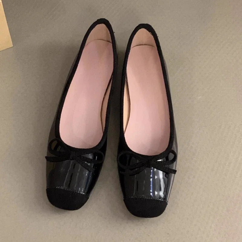 LIZAKOSHT  -  New Fashion Flat Mary Jane Shoes Women Bow Sweet Dress Shoe Comfort Casual Soft Sole Shallow Fashion Designer Brand Ballet Shoes