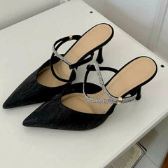 LIZAKOSHT  -  Shiny Pointed Toe High Heels Women Luxury Party Dress Shoes Sexy Elegant Slingback Shoes Fashion Brand Sandals for Women Pumps