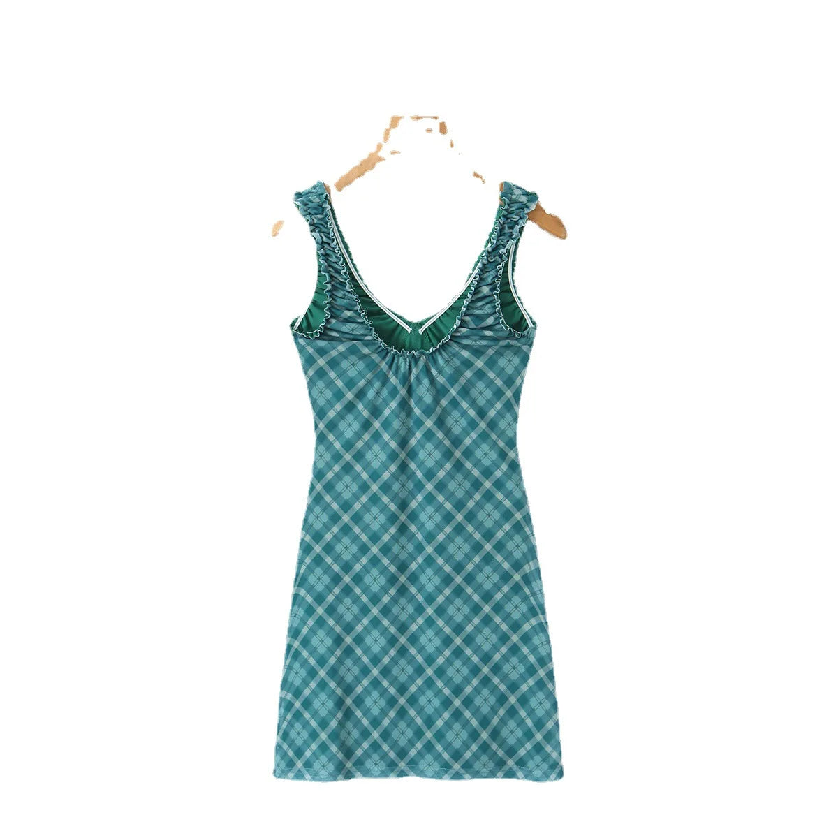 LIZAKOSHT  -  New French Retro Small Lace Floral Print V-neck Sleeveless Mesh Casual Dress