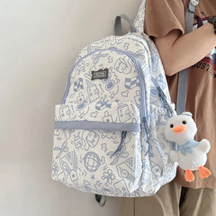 LIZAKOSHT  -  Japanese Original Graffiti High-capacity Backpack Women Preppy School Backpack for Students Casual All Match Niche Travel Bag