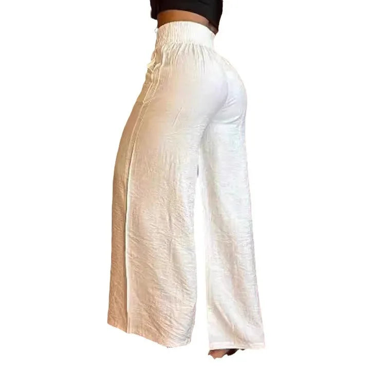 LIZAKOSHT  -  High Waist Wide Leg Pants Pure Color Loose plus Size Flared Trousers Women's Fashion plus Polyester Spring Autumn Season