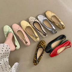 LIZAKOSHT  -  Fashion Round Toe Ladies Ballet Flats Female Slip On Footwear Shoes Butterfly-Knot New Spring Summer Flat With Shoes For Women