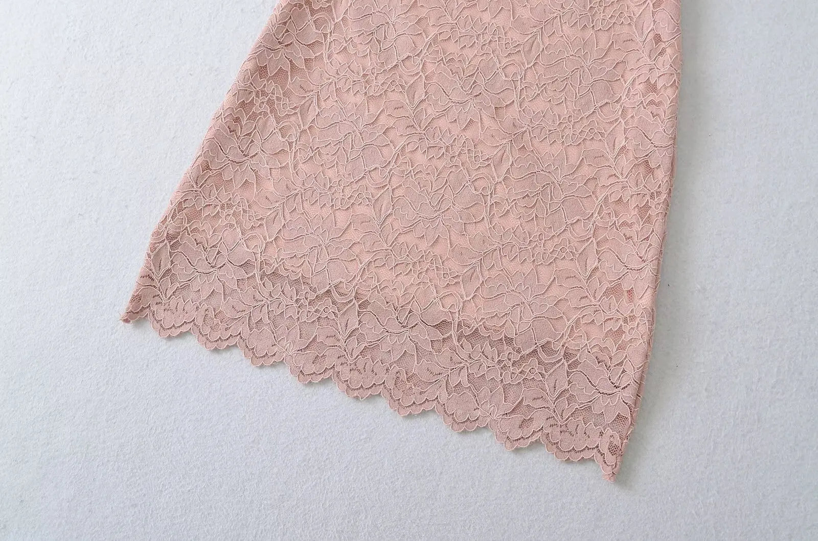 LIZAKOSHT  -  Pure Desire Style Sexy One-word Collar Slim-fit Lace Hollow Waist Hip Skirt Short Sleeve Dress Short Skirt Women's Clothing