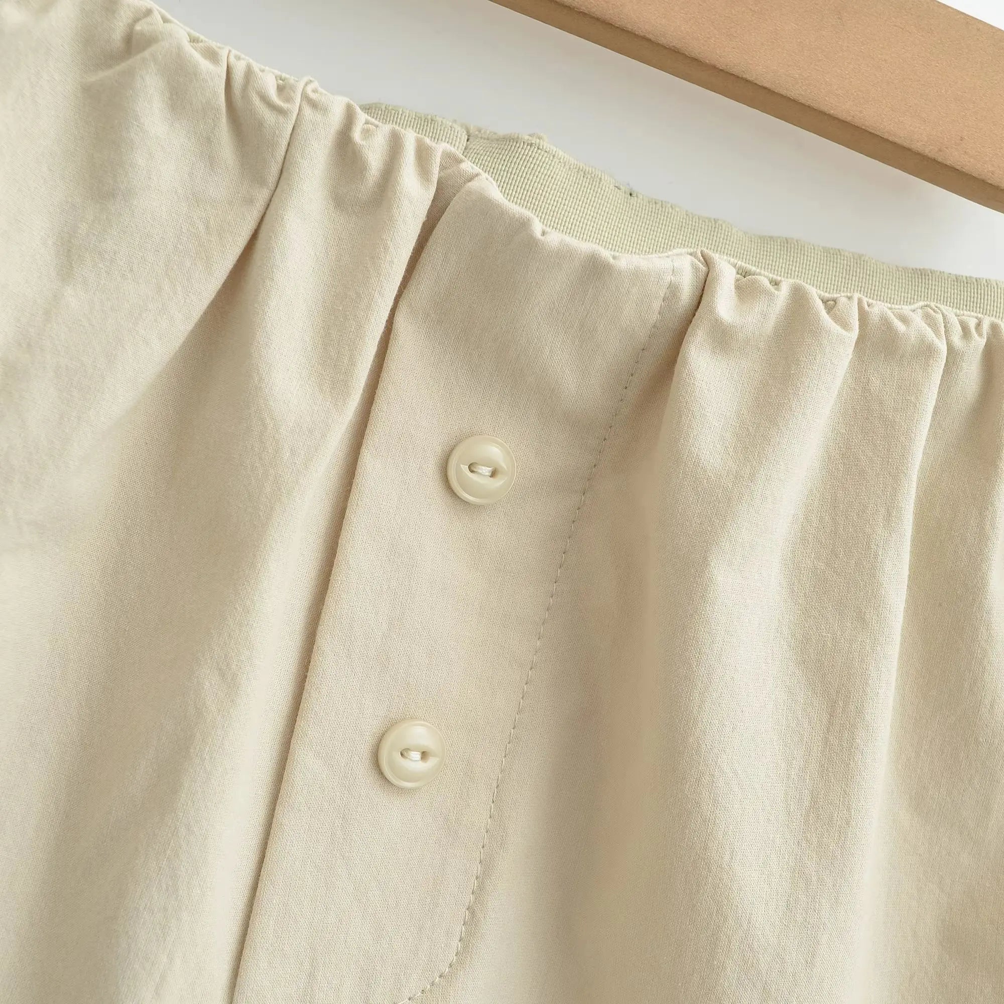 LIZAKOSHT  -  3 colors Summer Sports Cotton Causal Shorts Women Elastic Waist Loose Wide Leg Straight Short Pants Trousers Armygreen Khaki
