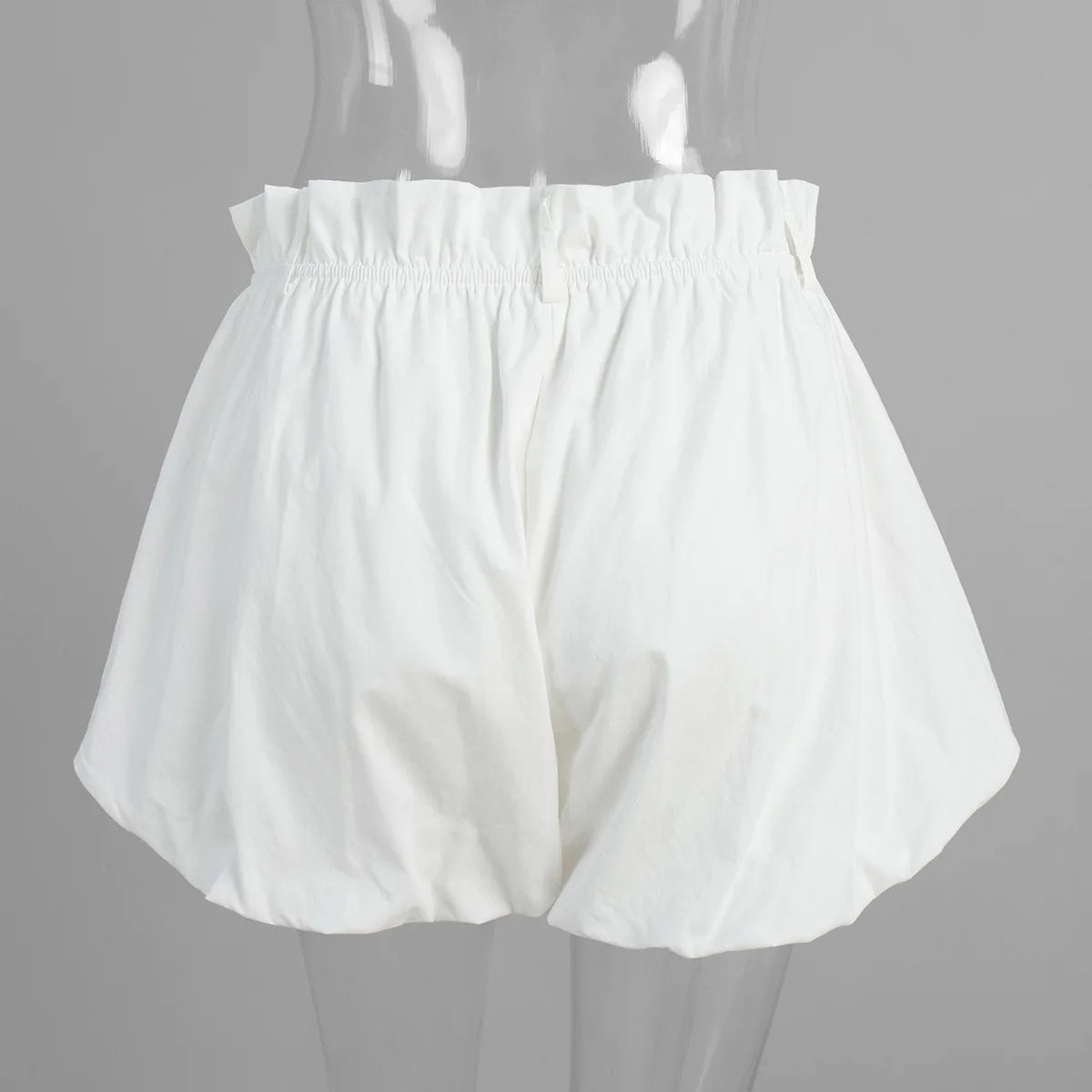 LIZAKOSHT  -  Spring and Summer Women Flower Bud Lantern Cotton Shorts Trend Loose Pleated Pocket Design Solid Versatile Casual Beach Shorts
