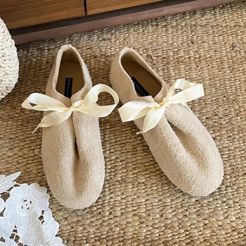 LIZAKOSHT  -  Suede Fashion Flat Shoes Women Shallow Round Toe Casual Shoes Female Retro Designer Footwear Women Zapatos De Mujer