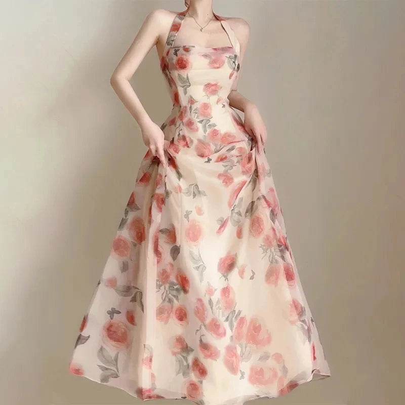 LIZAKOSHT  -  Long Dresses Womens Clothing French Elegant Party Dressess Female 2025 Summer New Fashion Versatile Beach Style Evening Dresses