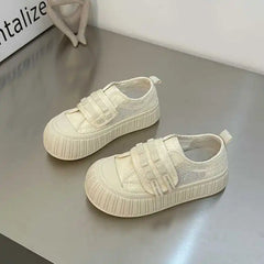 LIZAKOSHT  -  Round Toe Women's Shoes Platform Elegant Slip-on Casual Female Sneakers Clogs Summer Small Slip On New Leisure Lace Sexy Hook &
