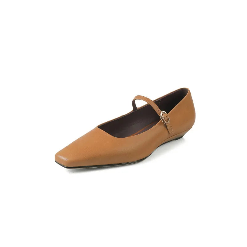 LIZAKOSHT  -  Fashion Women's Shoes New High Quality Genuine Leather Retro Mary Jane Shoes Square Head Shallow Mouth Women's Shoes