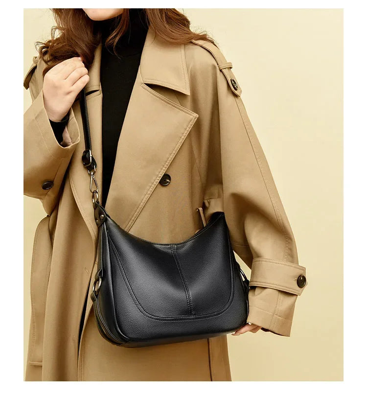 LIZAKOSHT  -  Luxury Womens Designer Handbags large Capacity pu leather Crossbody Bags for Woman Fashion Soft Skin Female Shoulder Bags