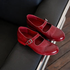 LIZAKOSHT  -  Fashion Women's Shoes New High Quality Genuine Leather Round Head Mary Janes Leather Shoes Daily Commuter Women's Shoes