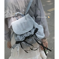 LIZAKOSHT  -  Korean Niche Large Capacity Travel Backpack Bow Accessories Multiple Pockets Casual Women Backpack Student Small School Bag