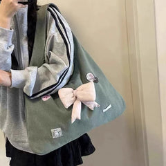 LIZAKOSHT  -  Korean Casual Half Moon Denim Bags For Women Luxury Designer Handbag Purses 2024 New In Appliques Letter Badge Underarm Shoulder