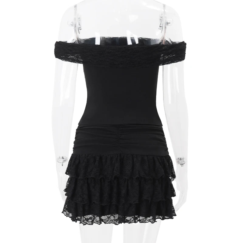 LIZAKOSHT  -  Off Shoulder Solid Sexy Fashion Backless Strapless Fairycore Skirt Set 2025 Spring New Prom Party Evening 2 Pieces Set
