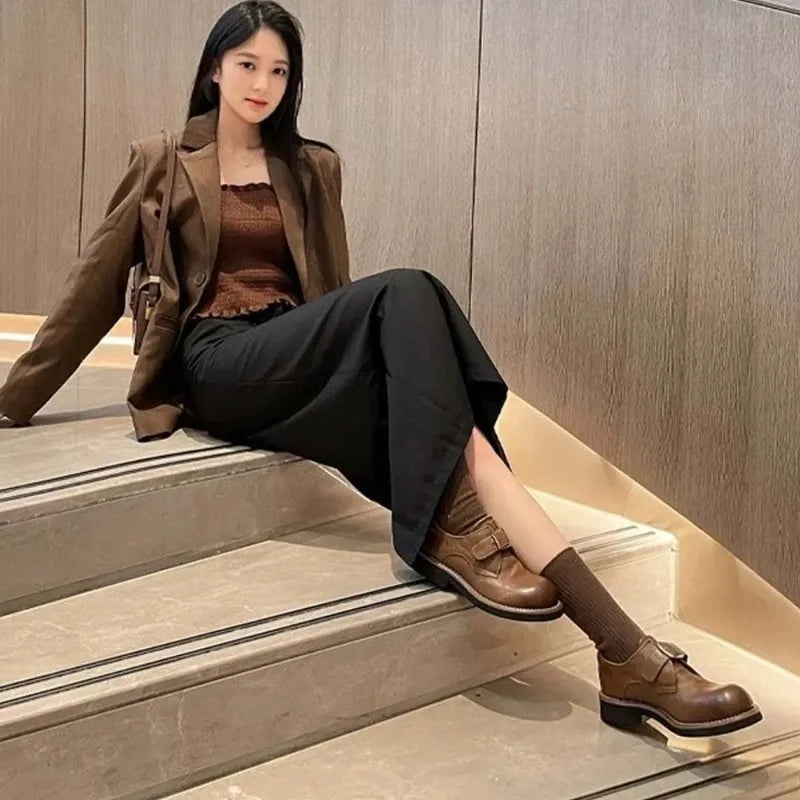 LIZAKOSHT  -   Soft Leather Round Toe Women's High Heels, Comfortable Fashionable Suitable for Women's Shoes All Year Round