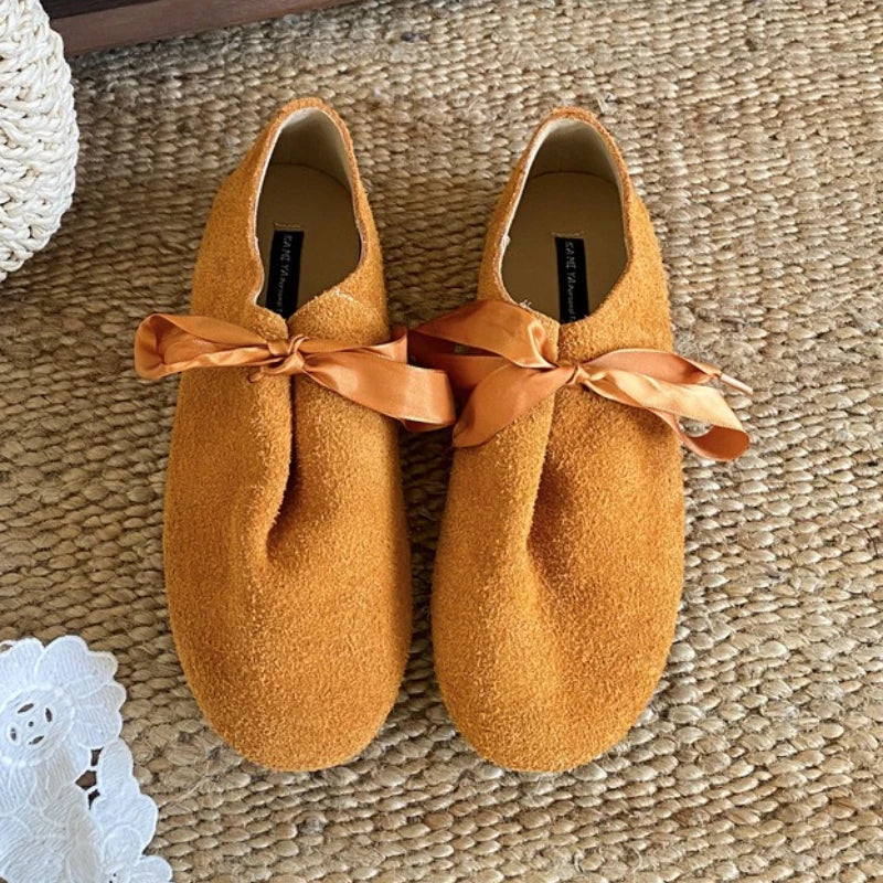 LIZAKOSHT  -  Suede Fashion Flat Shoes Women Shallow Round Toe Casual Shoes Female Retro Designer Footwear Women Zapatos De Mujer