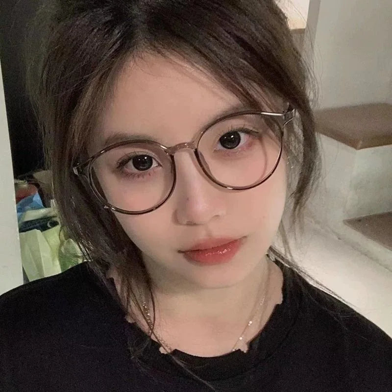 LIZAKOSHT  -  Retro Anti Blue Light Glasses Women Men Round Frame Computer Reading Eyewear Vintage Oversized Optical Spectacle Eyeglass
