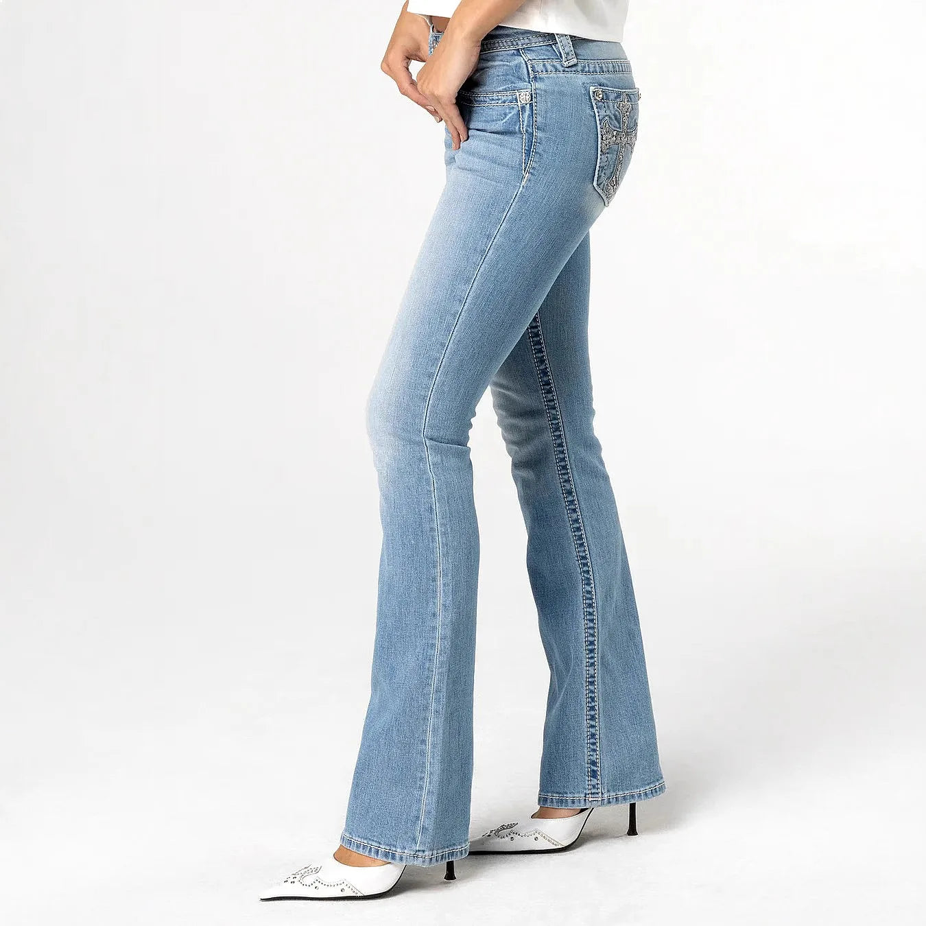 LIZAKOSHT  -  European and American cross-border ins wash old Ma Liu sexy jeans women's street low-rise leggings