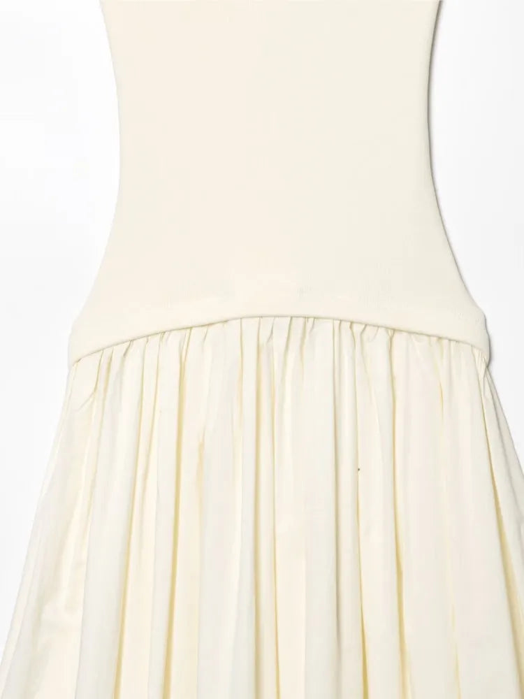 LIZAKOSHT  -  Sexy Halter Spliced Long Dress Women Solid Backless Sleeveless Midi Dresses 2025 New Summer Elegant Evening Gown Party Dresses