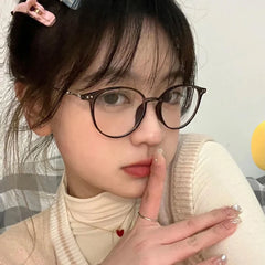 LIZAKOSHT  -  Retro Anti Blue Light Glasses Women Men Round Frame Computer Reading Eyewear Vintage Oversized Optical Spectacle Eyeglass