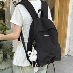 LIZAKOSHT  -  Junior High School Girl Backpack Summer New College Style Bow School Backpack Fashion Candy Colored Pleated Backpack School Bag