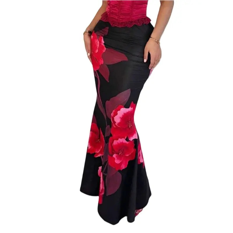 LIZAKOSHT  -  Fashion  Butterfly Printed Skirts Womens Long Skirts For Women Summer Ladies Jupe Bodycon Knit Hip Skirt Beach Saia