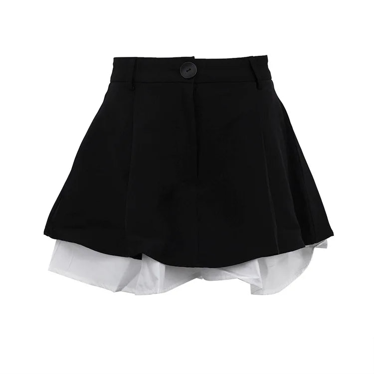 LIZAKOSHT  -  2026 Fashion Loose Black Women's Shorts Casual High Waist Shorts Elegant Classic Patchwork Shorts Female Clothing