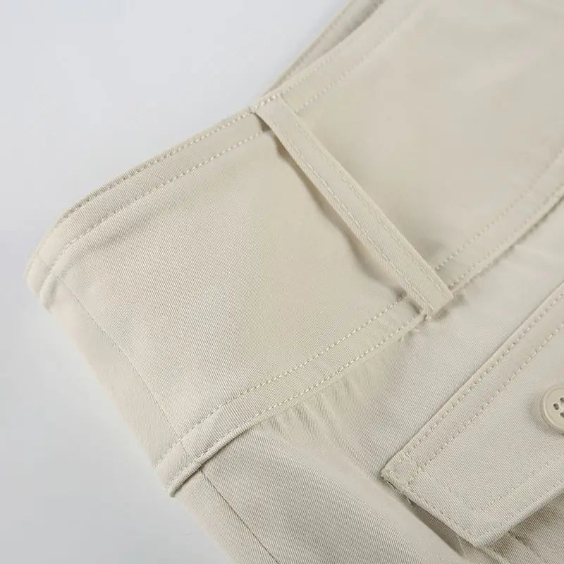 LIZAKOSHT  -  American Retro Button Pocket Tooling Shorts Women Waist Hot Casual Pants