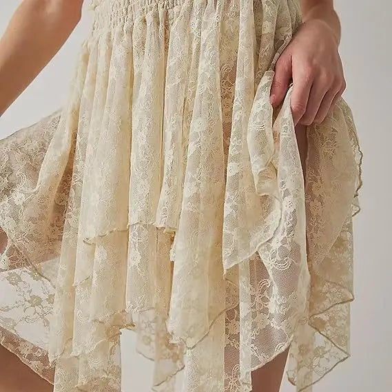 LIZAKOSHT  -  2026 Spring/summer Women's Y2k Lace Skirt Lace Pleated Women's Skirt