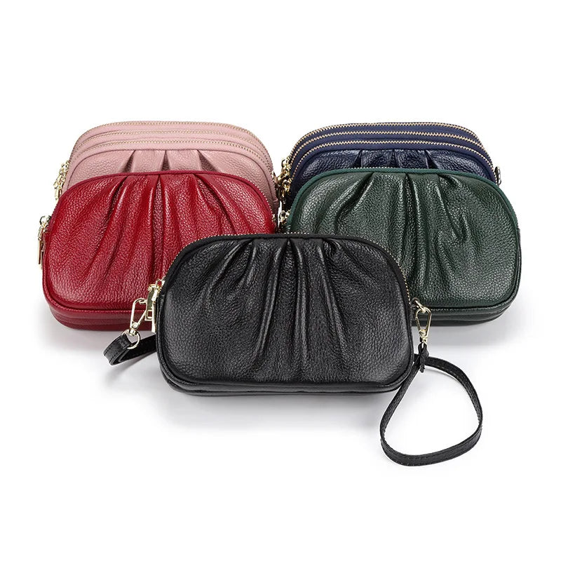 LIZAKOSHT  -  New Women Genuine Leather Handbags Multifunctional Large Capacity Shoulder Bags Portable Cowhide Crossbody Bags Women Luxury Bag