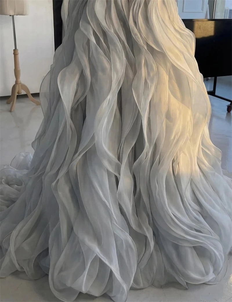 LIZAKOSHT  -  Luxury Long Evening Dresses Ruffles Beads Formal Dubai Prom Dresses Ruched Sweetheart A-Line Prom Gowns Women