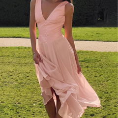 LIZAKOSHT  -  Elegant Flowing Dress V-neck Sexy Sweet Summer Party Date Dressing Charming Fashionable Feminine Evening Gown For Women
