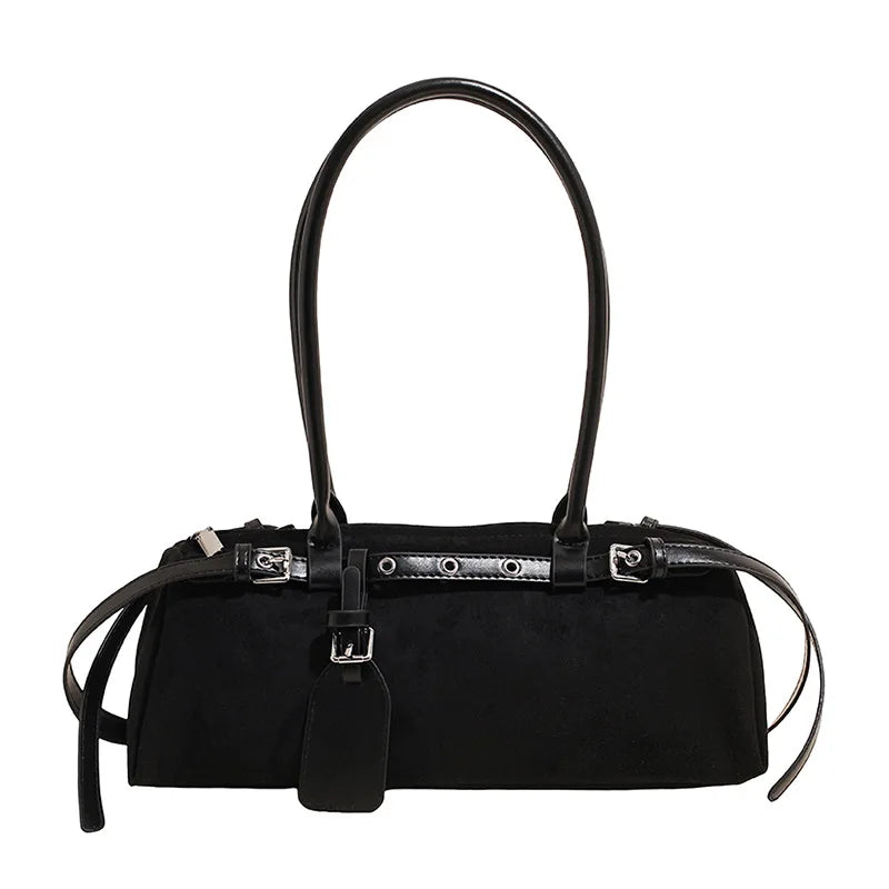 LIZAKOSHT  -  Vintage Faux Suede Shoulder Bag for Women Handbags tassel Female Armpit bag Designer ladies totes burgundy bolsa feminina