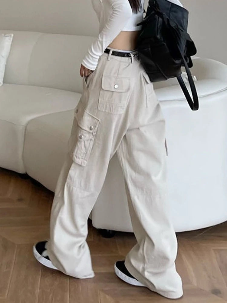 LIZAKOSHT  Hiphop Y2k Cargo Pants Women Pockets Streetwear Fashion Baggy Pants Female High Waist Casual Vintage Pants 2023 Summer