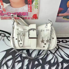 LIZAKOSHT  -  Fairy Grunge New Trendy Chain Star Hottie Cool Shoulder Crossbody Bag Korean Fashion Y2K  Punk Vintage Purses and Handbags