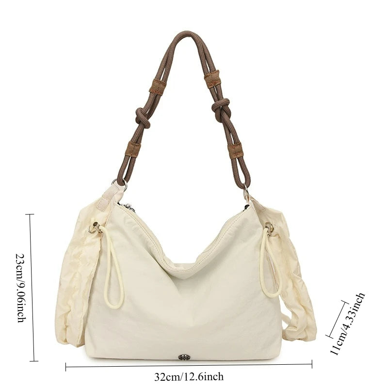 LIZAKOSHT  -  New Fashion Winter Comfortable and Versatile Texture Hobo Bag Cotton Puff Leisure Shoulder Bag Wrinkled Commuting Crossbody Bag