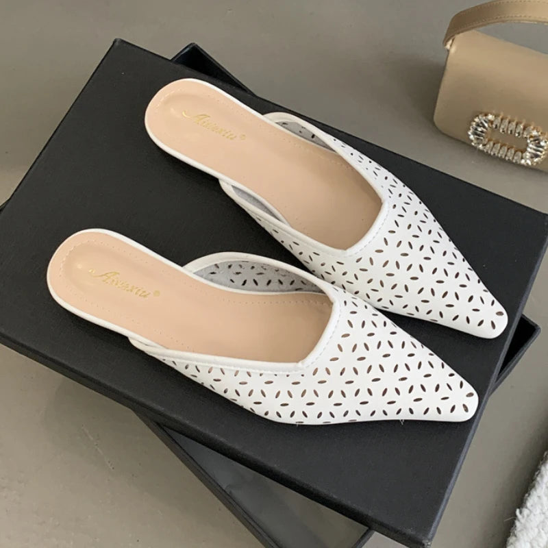 LIZAKOSHT  -  Summer New Flat Slippers for Women Hollow Comfort Soft Sole Slide Girl Non Slip Leisure Fashion Sandals Female Pantuflas Mujer