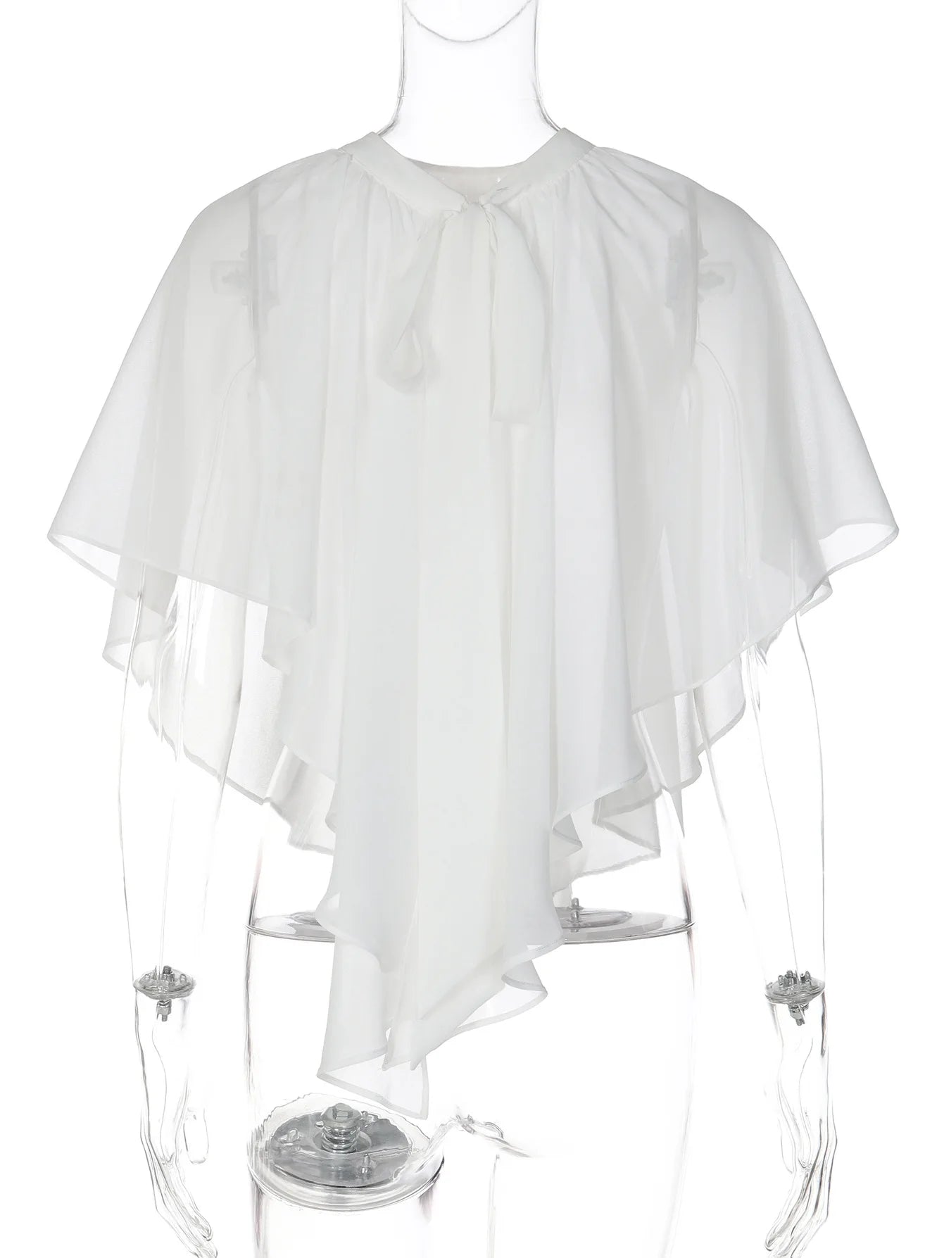 LIZAKOSHT -  Women Clothes Hollow Out Backless Blouses Summer O-neck Bandage White Tops Female Holiday Beach Cover-ups Streetwear
