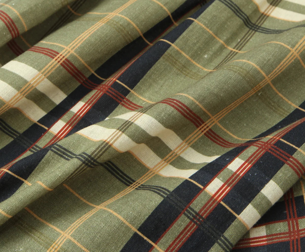 LIZAKOSHT  -  Women Autumn New Ramie Bloomers Plaid Printed Loose Pants Female Fashion Versatile Drawstring Streetwear Casual Trousers