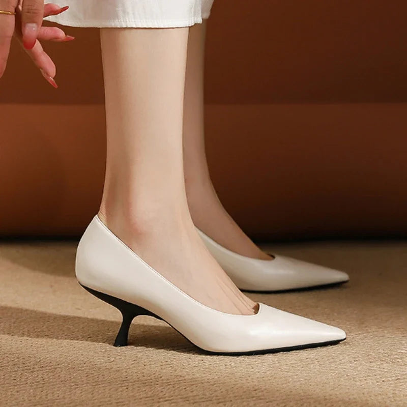 LIZAKOSHT  -  New Designer Pointed Toe Pumps Women Shallow Elegant Thin Heels Office Shoes Dress Fashion Comfy Concise Sexy High Heeled Women