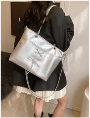 LIZAKOSHT  -  Bow Tie Designer Big Capacity Tote Shouler Crossbody Bags for Women Handbags Purses 2024 New Vintage Ladies Shopping Travel Bags