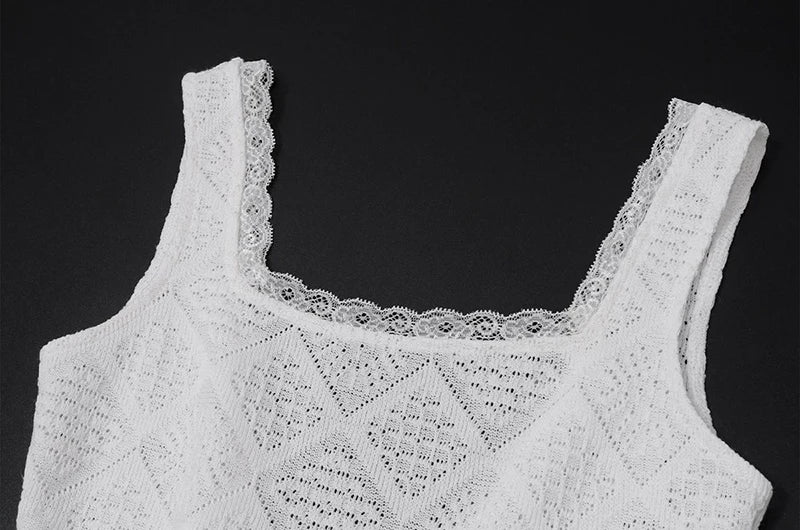LIZAKOSHT  -  Sexy Hollow Out Mini Dress Women Summer Lace Patchwork Bow Slim Dress Y2K Korean Chic Streetwear Hot Girl Backless Dress New
