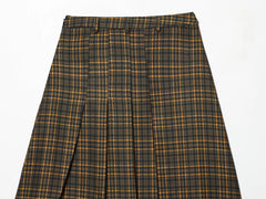 LIZAKOSHT  -  Spring Sweet and Spicy Style Loose High Waist A-line Button Decoration Medium length plaid Half length Skirt for Women