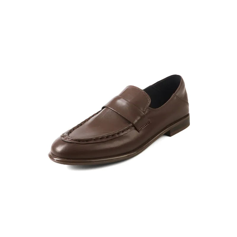 LIZAKOSHT  -  Fashion Women's Shoes New High Quality Genuine Leather loafers Round Head Low Heel Leather Shoes Casual Women's Shoes