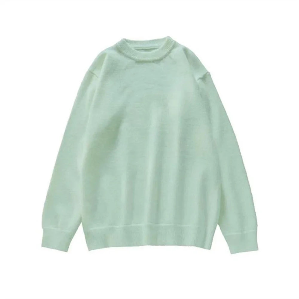 LIZAKOSHT  -   Pink Knitted Pullover Tops Autumn Winter O-neck Women's Sweater Long Sleeves Solid Elegant Korean Casual Female Sweet Pullovers